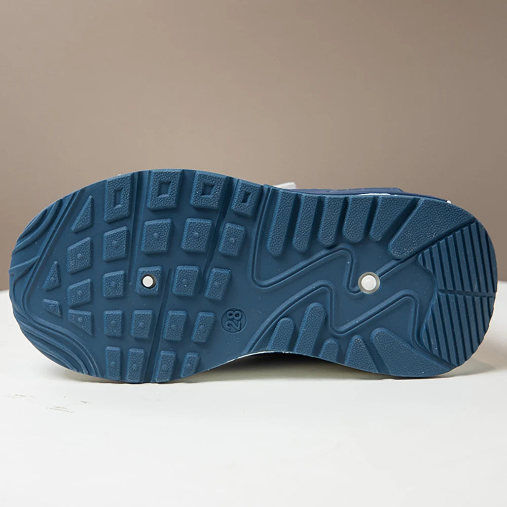 PU Leather Sport Shoes For Children 2025 Trend Fashion Kid's Sneakers Soft-soled Outdoor Boy's Girl's Running Shoes