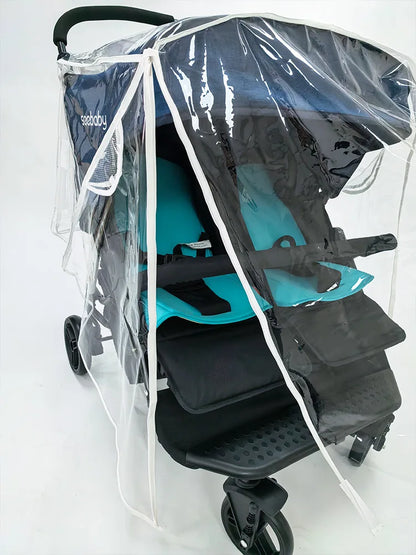 Twin Stroller Rain Cover Windshield Double Front Stroller Universal Rainproof Warm Cover Cart Raincoat Baby Stroller Accessories