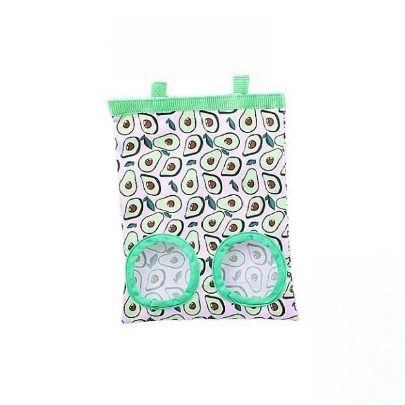 Rabbit Hay Bag 2/3 Holes Hanging Dry Grass Feeder for Guinea Pig Bunny Chinchillas Rats Small Animal Food Storage Bag