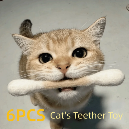 6Pcs Oversized Cotton Swab Cat Toy Anti-Boredom Durable Kitten Chew Toy Soft Texture Lightweight Cat Teething Chew Toy