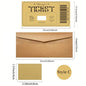 3pcs/set Golden Ticket Scratch Card Scratch-off Travel Ticket Set with Envelopes Surprise Reveal Ticket Gift for Valentine's Day