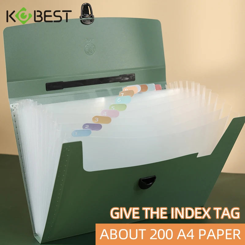 A4 File Folder 13 Layers Fashion Storage Bag Desktop Organizer for School Office Supplies Test Paper Stationery
