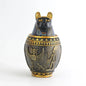 Egyptian Canopic Jar Pet Memorial Urn Anubis Decor Ceramic Ash Keeper Home Art Sculpture Handmade Funeral Keepsake