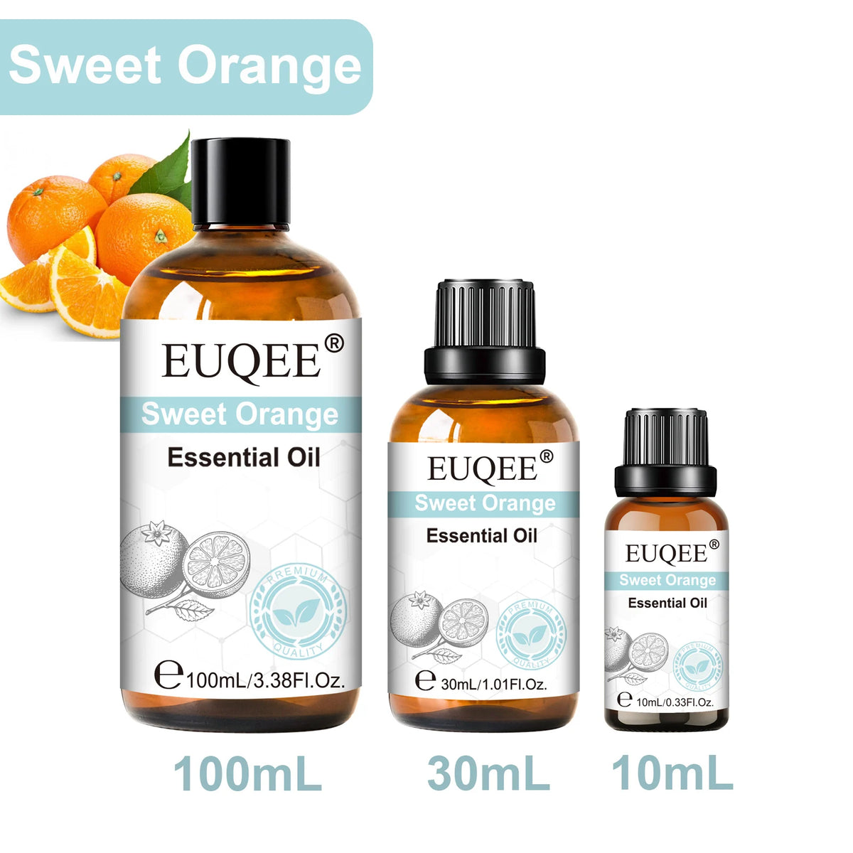 EUQEE 1PCS 10ml/30ml/100ml Aromatherapy Essential Oil For Diffuser-Vanilla Rose Sandalwood Eucalyptus Lavender Essential Oils