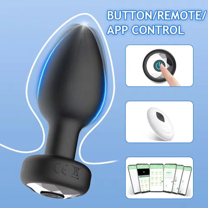 APP Wireless Butt Vibrator for Men Anal Plug Female Control Vagina Stimulator Remote Prostate Massager Adult Sex Toys Women Gay