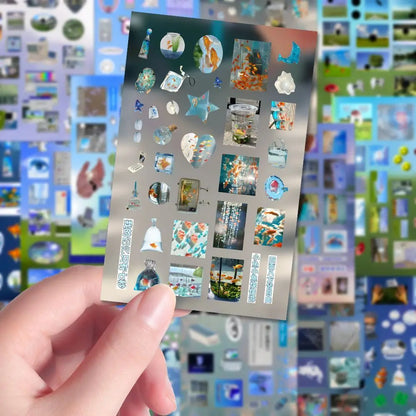 8/16sheets y2k Gen Z Electronic Memories Style Retro Dreamcore Collages Journals Diary Scrapbook Stickers
