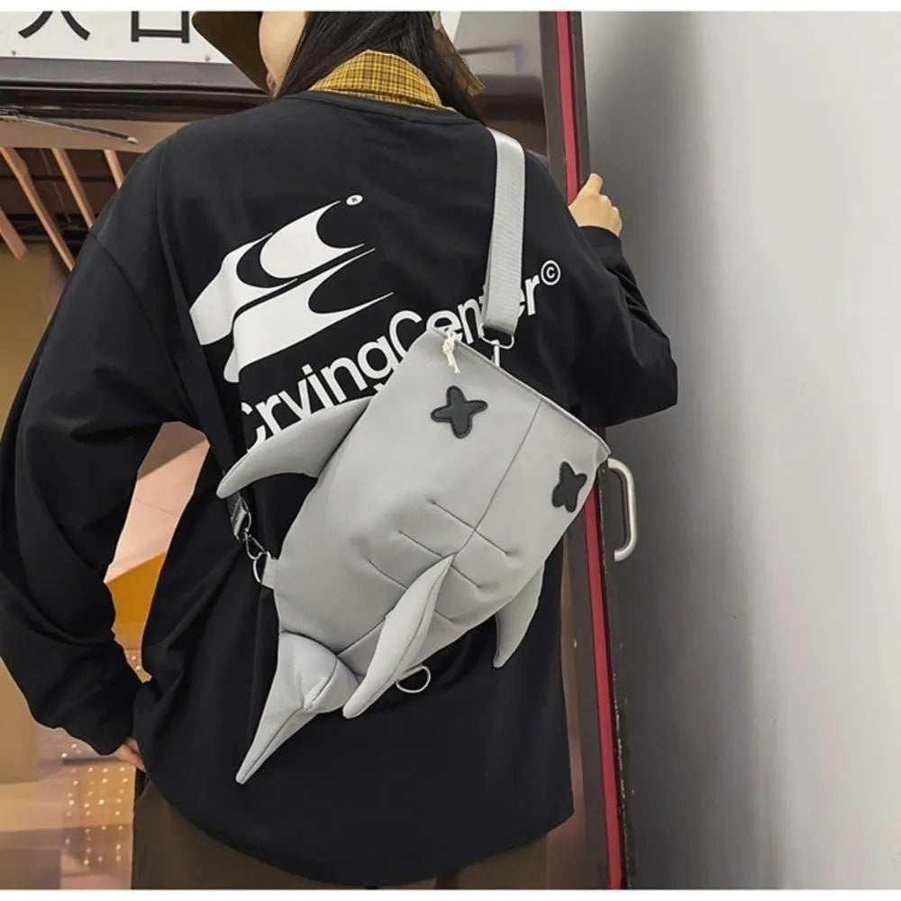 Adjustable Strap Shark Backpack Unique Design Versatile Style Large Capacity Backpack New Design Unisex Model Casual Travel Bag