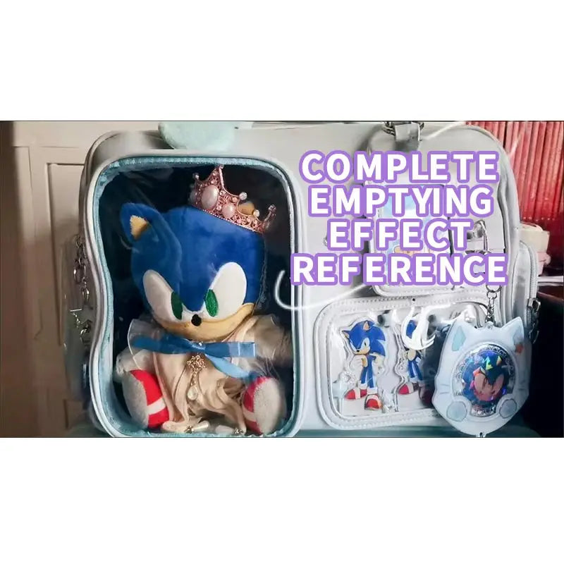 Japanese Tote Bag Fashion Concert Shoulder Bag Student Backpack Transparent Multi-pocket Messenger Bag Zipper Storage Pain Bag