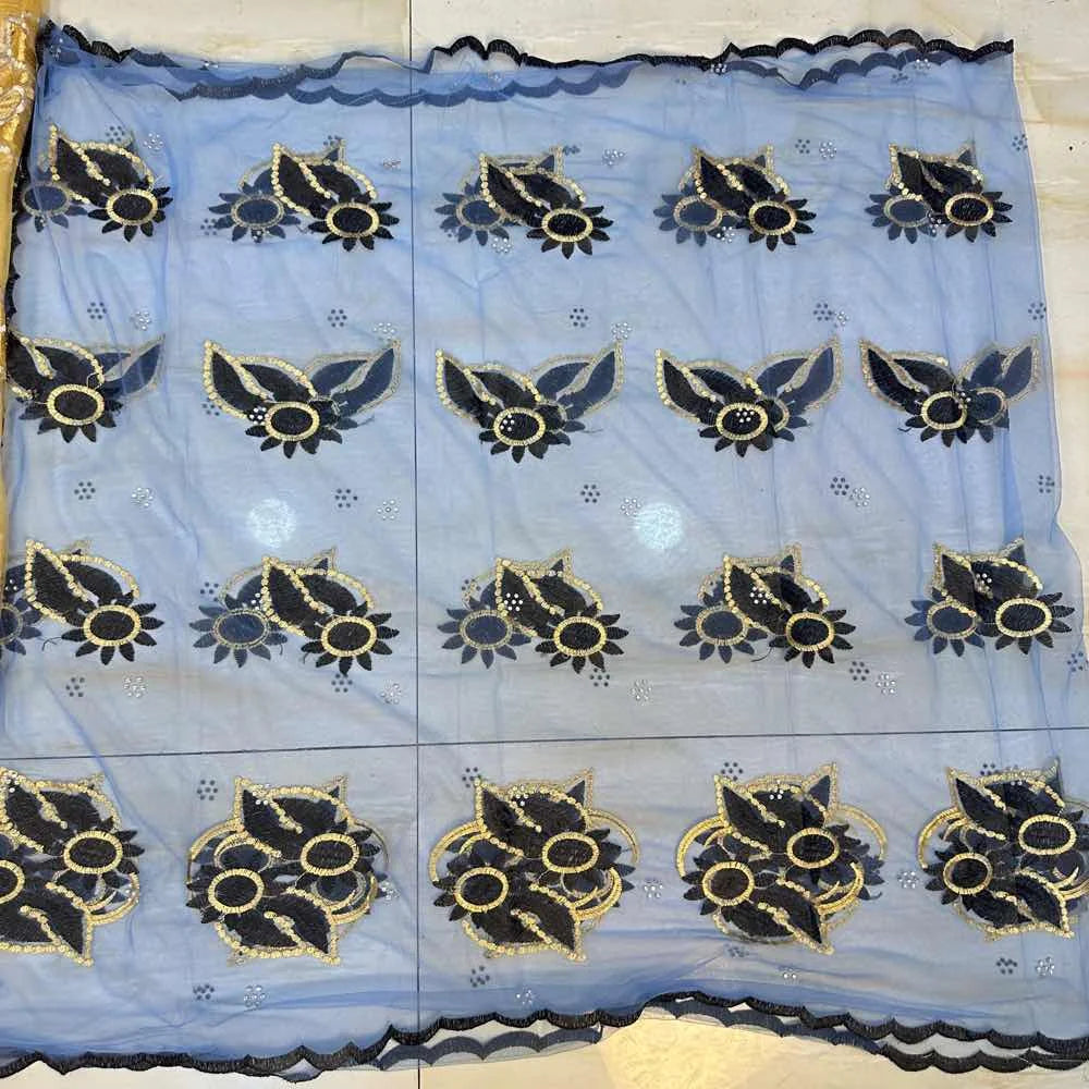 On Sale 2025 New African Net Hijab Scarf for Muslim Women African Dubai Islam Headscarf Embroidery Shawls Voile