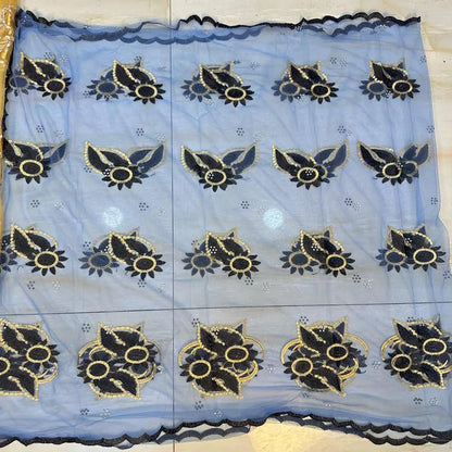 On Sale 2025 New African Net Hijab Scarf for Muslim Women African Dubai Islam Headscarf Embroidery Shawls Voile