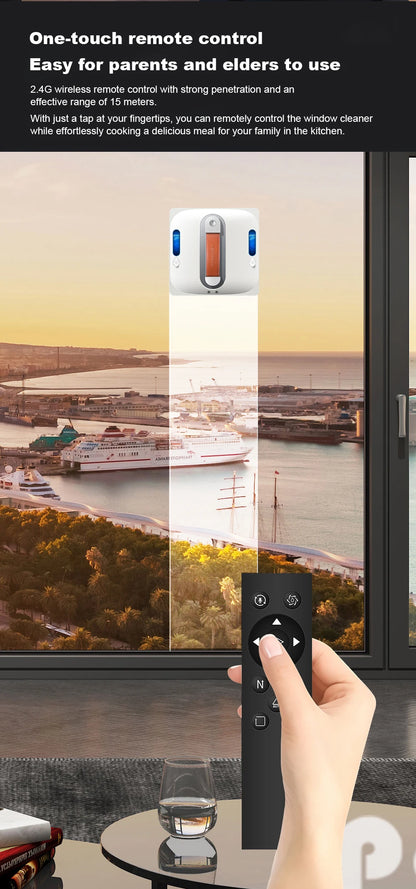 Robot Window Cleaner Liectroux S11,9000Pa Strong Suction, 4-Way Water Spray, Floating Scraping Tech, Smart Memory,APP Control
