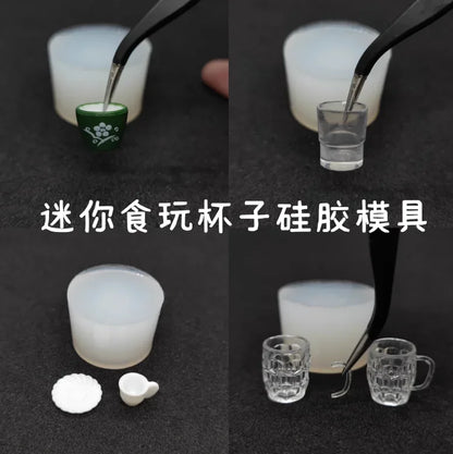 Miniature Food Play Mini Vintage Plate Fruit Plate Dinner Plate Doll House Mini Baking Baking Pan Organizer Jar Silicone Mold