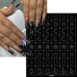 24-Design Airbrush Stencil Nail Stickers 1Pcs Butterfly/Heart/French Line Nail Decal Adhesived DIY Nail Template Airbrush Slider