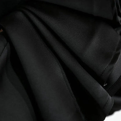 Botvotee Elegant Satin Long Skirt for Women Spring Summer 2025 Office Ladies Korean Style Loose Elastic Band Midi Skirts