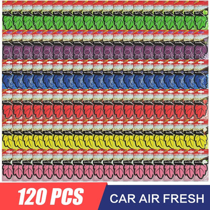 1/60/90PCS Car Air Freshener Natural ScentedTea Paper Auto Hanging Vanilla Perfume Fragrance Leaf Shape Car Accessories Indoor