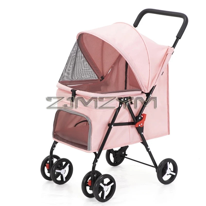Portable Pet Stroller Dogs Cats Carrier Small Pet Stroller Foldable Suitable Outdoor Travel Dog Cat Supplies