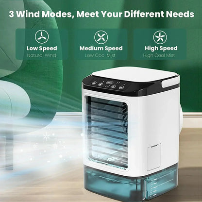 Portable air conditioner 3-speed Mini Air Conditioning 900ml Water Tank Air Cooler with 7-color Night Light For Office Bedroom