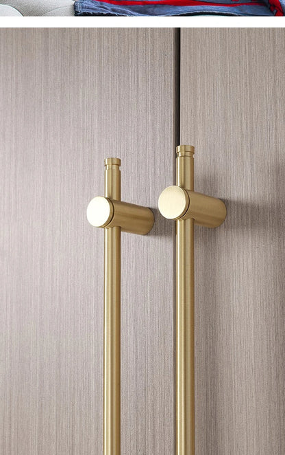 Brass long handle Nordic pure copper modern pulls simple gold light luxury pulls cabinet adjustable long handle cabinet handle