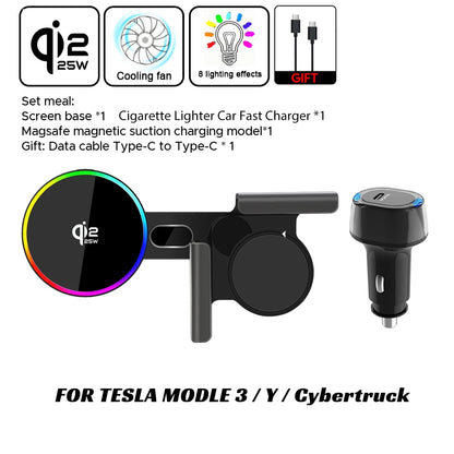 Car Phone Mount Holder 15W and 25W Qi2.2 Magnetic Wireless Charger Compatible with MagSafe for Tesla Model Y 3 JUNIPER 2026
