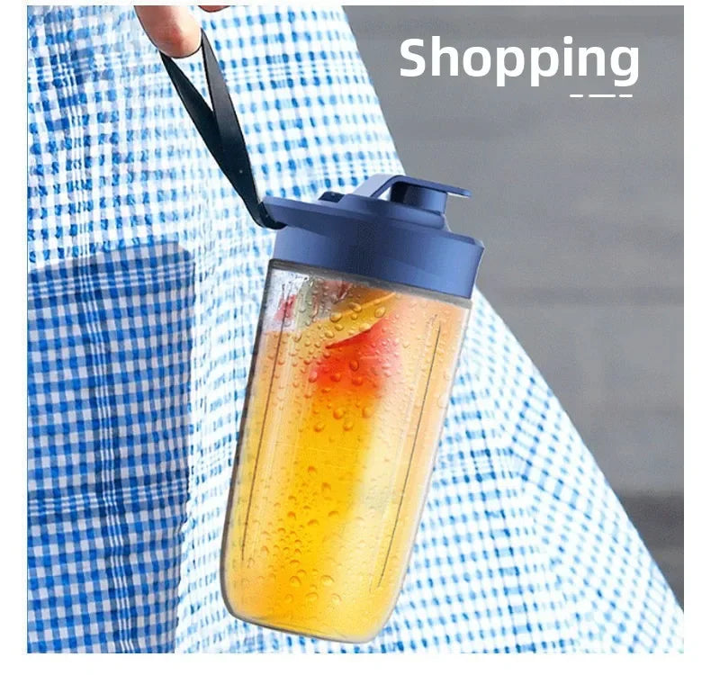 Portable Fruit Juicer Blenders Outdoor Personal Electric Mini Bottle Home USB Charge 6 Blades Double Cup Juicer Machine