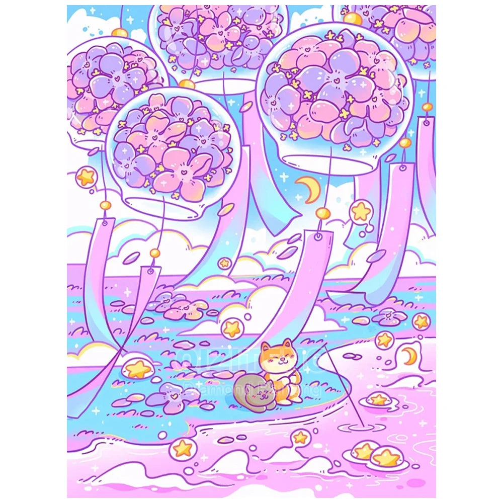 DIY Cartoon Diamond Painting AB Rhinestone Embroidery Landscape Mosaic Cross Stitch Handmade Art Set Children Room Decoration
