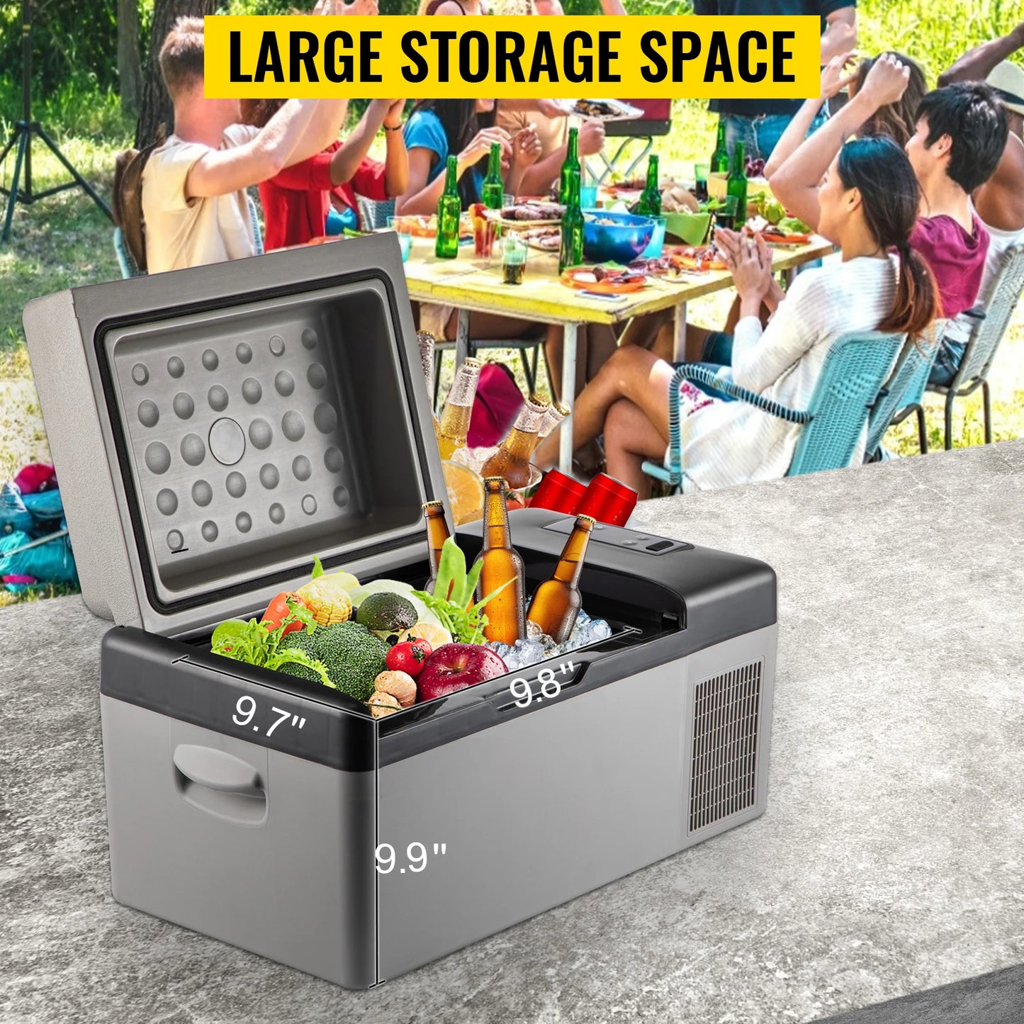 SIHAO Portable Car Refrigerator 15L 20L 30L 35L 40L 45L 50L 55L Compressor Fridge Freezer 12V 24V DC 110-240V AC Dual Use Vehicle Home for Camping Travel Outdoor