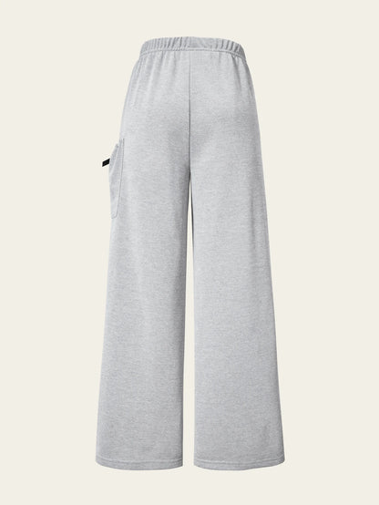 Girls' fashion casual trousers, girls' spring, summer, autumn and winter loose straight-leg pants with a kitten pocket design