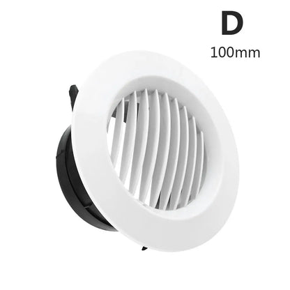 4 Types White Air Vent Extract Valve Grille Air Circulation Vents Cover 100/150mm Round Ducting Ventilation Cover Various Shapes