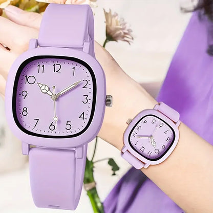 1/3/10PCS Fashion Silicone Band Women Quartz Watches Set Casual Arabic Dial Wristwatch for Girls Clock Reloj Hombre（Without Box）