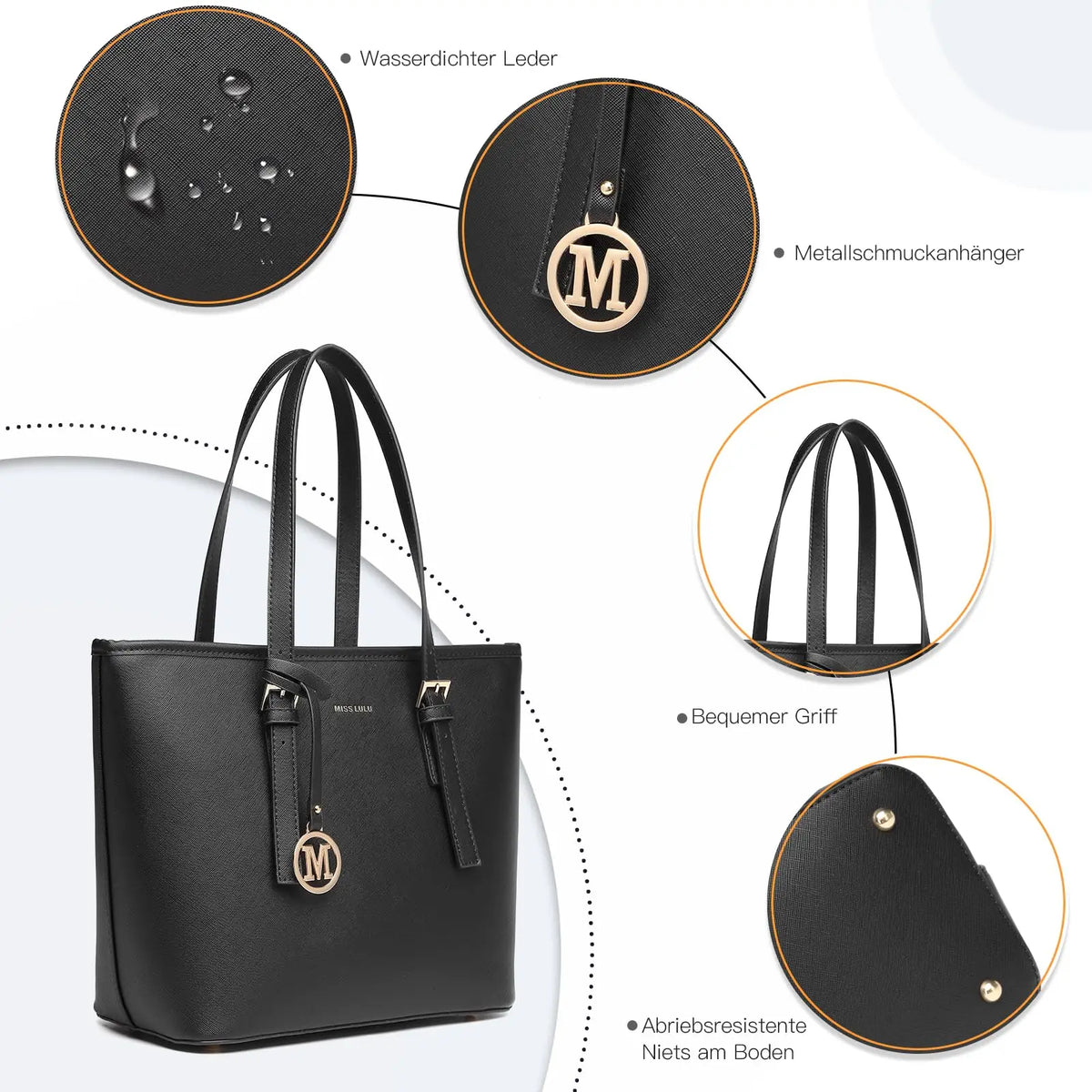 Miss Lulu WOMEN'S Handbag Big Shopper bag Handle bag Tote Bag for school Work Daily Perfect gift
