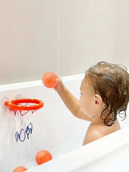 Toddler Bath Basketball Hoop Toy with 3 Soft Balls Strong Suction Cups Bathtub Shooting Game Birthday Gift for Boys Girls