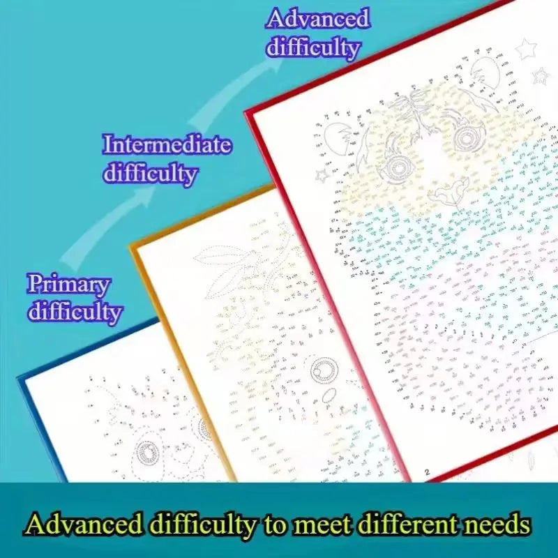 46-Page Advanced Magic Connect-the-Dots Maze Game Book, Focus Training Coloring Pages, Logical Thinking Exercises