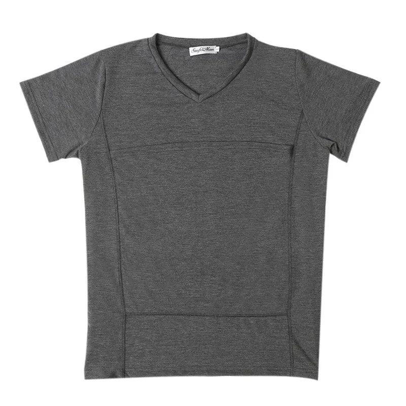 Safety Kangaroo Pocket T-Shirt Baby Carrier Summer Pregnancy Clothes Mother Father Short Sleeves Tops Feeding Nylon Cotton Tees
