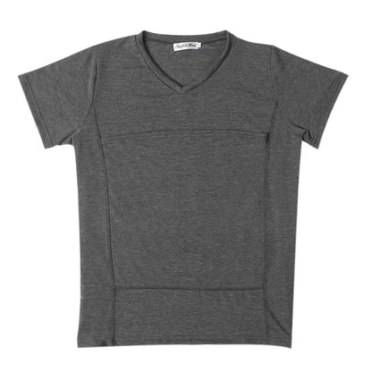 Safety Kangaroo Pocket T-Shirt Baby Carrier Summer Pregnancy Clothes Mother Father Short Sleeves Tops Feeding Nylon Cotton Tees