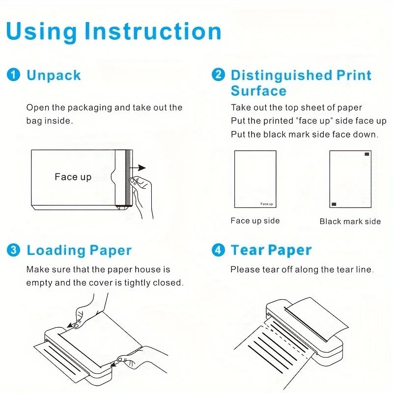 100-200 Sheets A4 Thermal Paper 8.27x11.69" - Portable Thermal Printer Only, No Electronics, Not for Laser/Inkjet