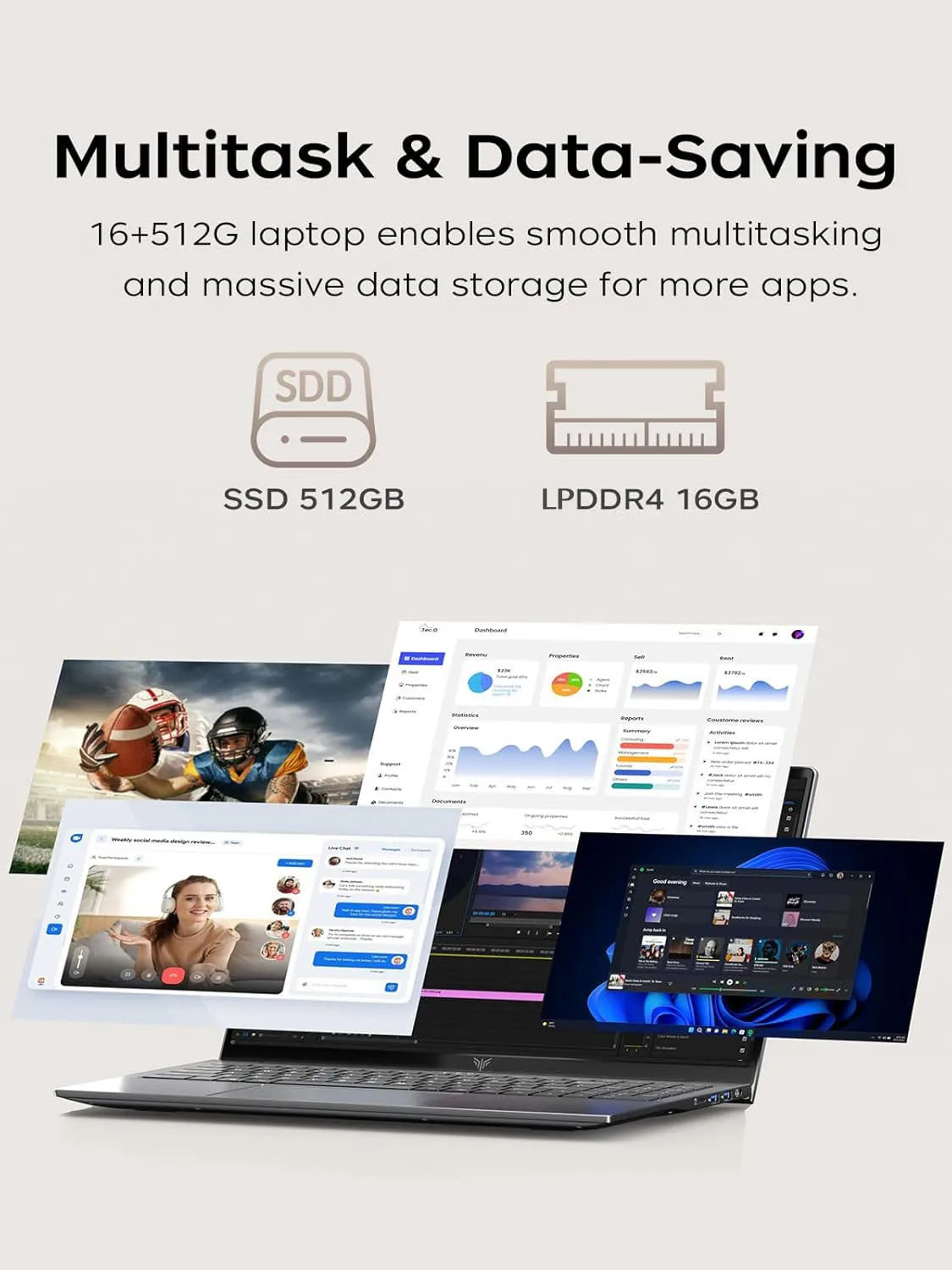 ACEMAGIC LX15PRO Laptop 15.6inch FHD Laptop AMD Ryzen 5 7430U 16GB RAM 512GB SSD Windows 11 Pro Notebook 180° Flip Computer Wifi6 BT5.2