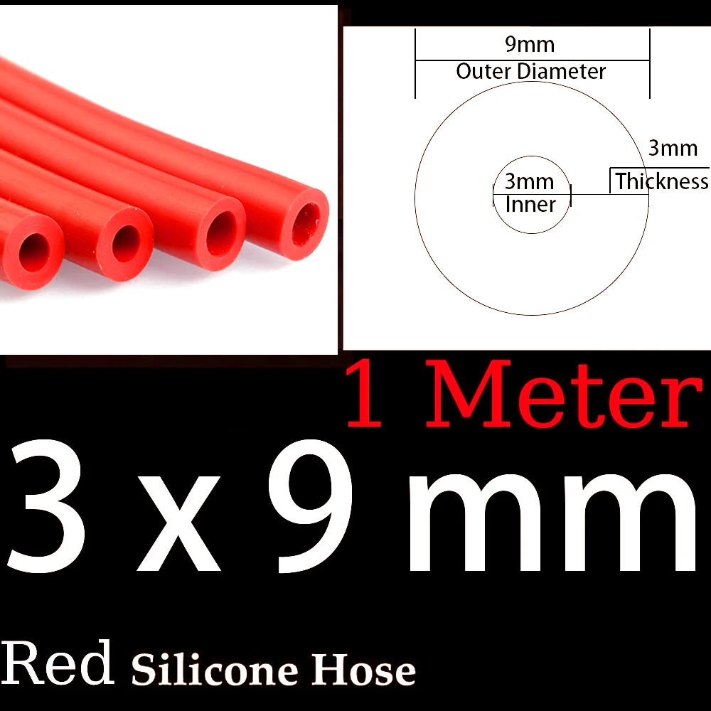3x9mm Inner Diameter 3mm Thickness 3mm Blue Red Black Car Vacuum Silicone Hose Universal Racing Line Pipe Tube 1/2/3/5/10 meters