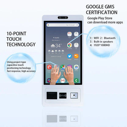 TouchWo 15.6 21.5 23.8 Inch Wall Mount Touch Screen AIO Computer Touchscreen Self Service Checkout Ordering Ticket Payment Kiosk