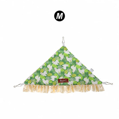 1 PC Triangle Small Pet Hammock Guinea Pig Bed Hanging Corner Hideout for Pet Hamster Bird Squirrel Breathable Lace Nest Supply
