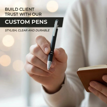 Custom 2-in-1 Engraved Pens 5 Pcs Bulk, Personalized Name Pens for Business & Corporate Gifts