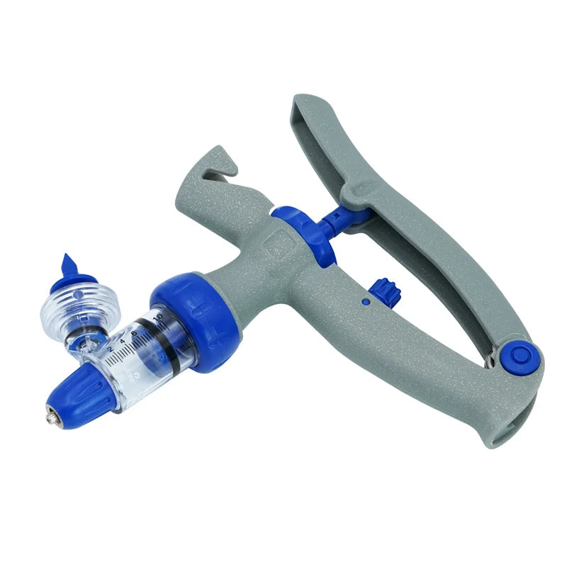 1-10Ml Automatic Veterinary Continuous Syringe / 10Pcs Needles Adjustable Animal Vaccine Injection Livestock Pig Cattle Sheep