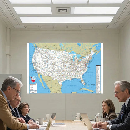 English Map USA Map Road Map Canvas Painting Living Room Home Decoration Children School Supplies