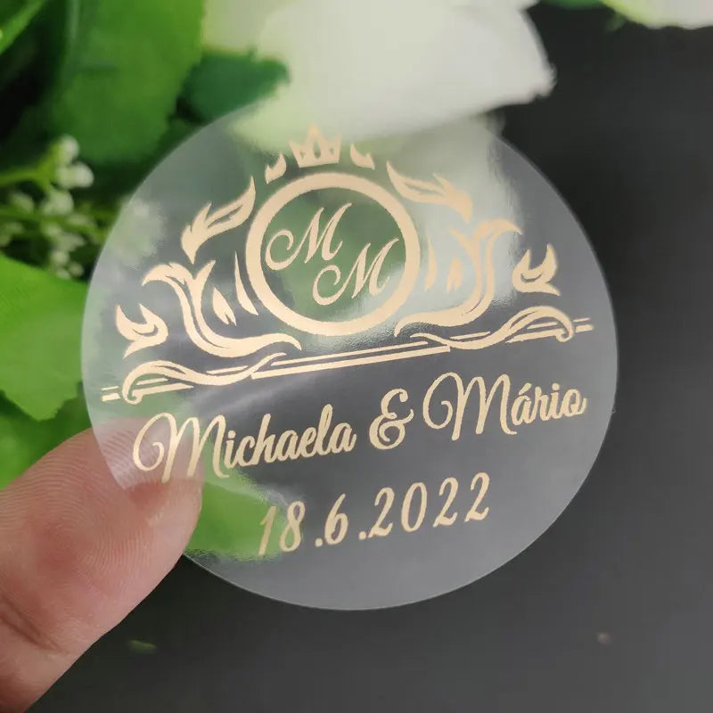 5CM Custom Name Wedding Sticker Personalized Design Your Label Candy Gift Box Birthday Party Seal Sticker Self-adhesive 50PCS