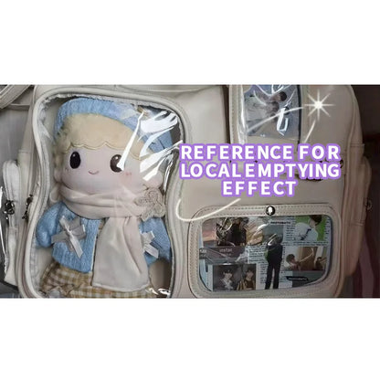 Japanese Tote Bag Fashion Concert Shoulder Bag Student Backpack Transparent Multi-pocket Messenger Bag Zipper Storage Pain Bag