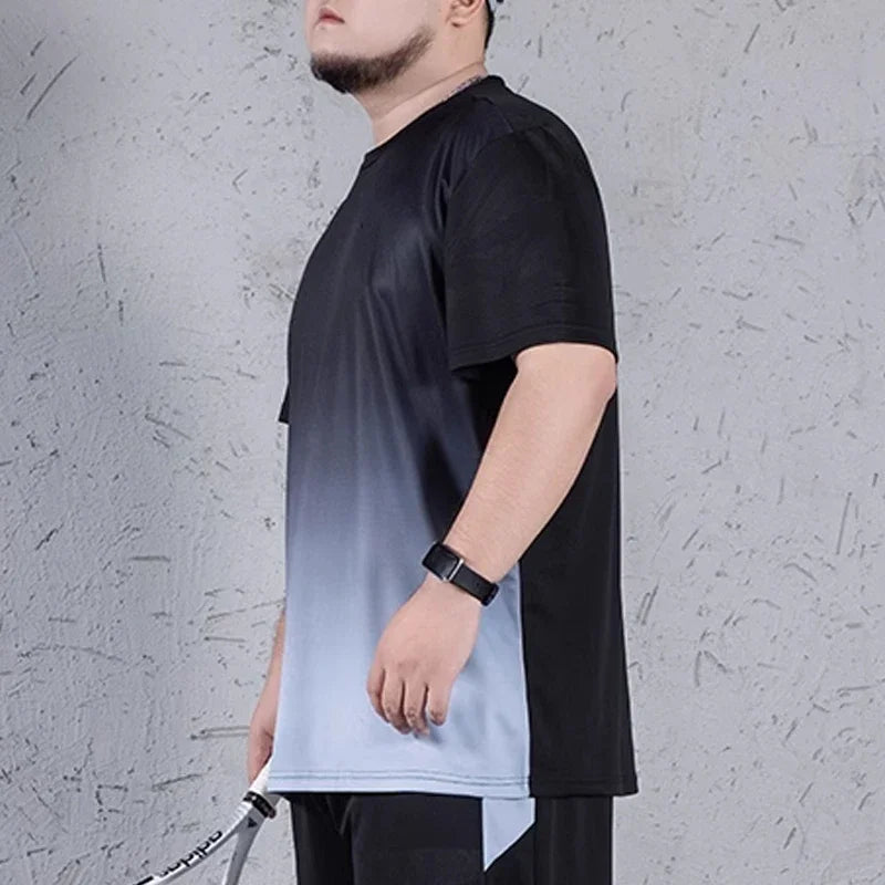 1pc/2pcs Summer Men's Quick Dry T-shirt Shorts Plus Size Short-sleeve Tee Sport Set Casual Shirt Elastic Waist Pant Male Clothes
