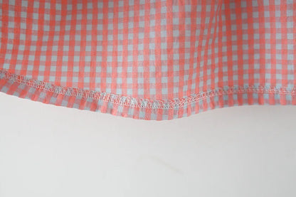 Baby Girl Plaid Dress Summer New Sweet And Beautiful Children'S Clothing+Bow Bag (9 Months -3 Years Old)