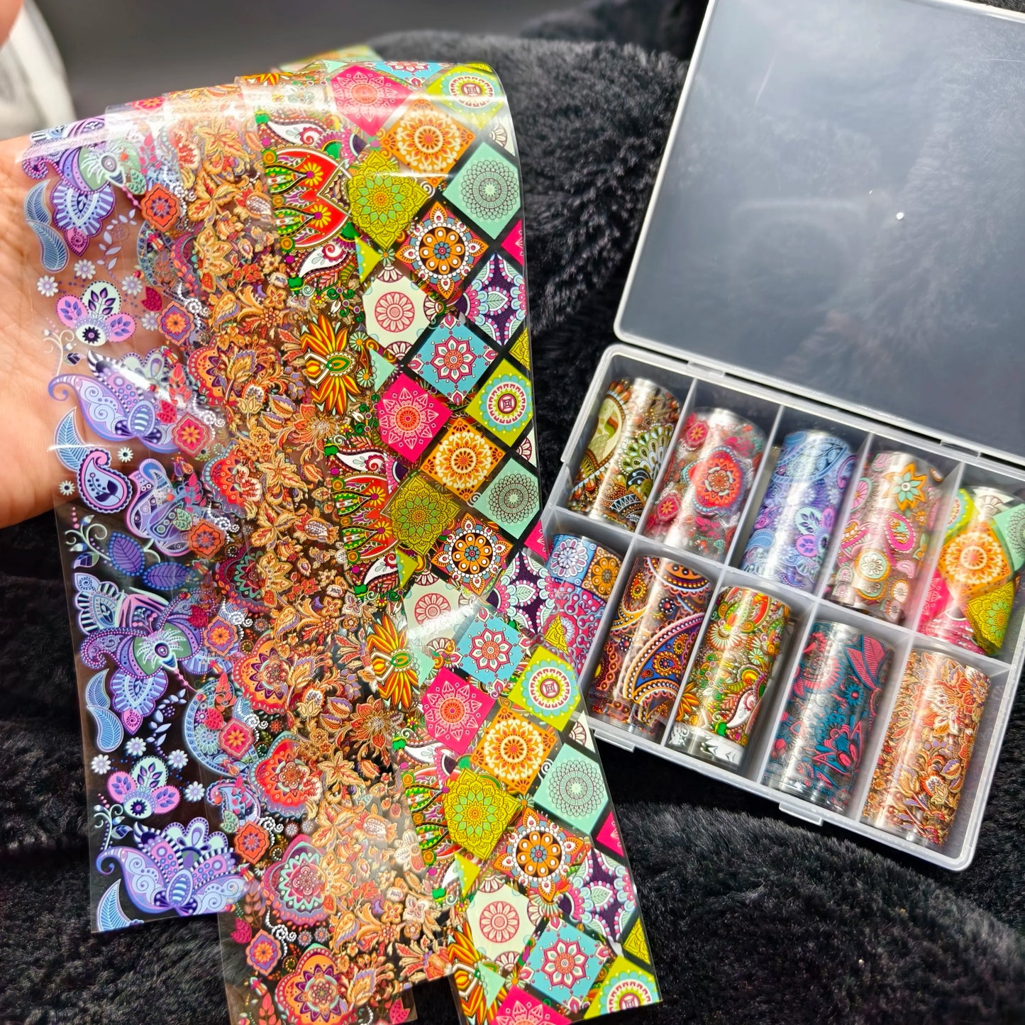 10Rolls Halloween  Flower Plaid Angel Marble  Bow Nail Foils Transfer Paper  Nail Art Stickers   Decal  Nails Decoration