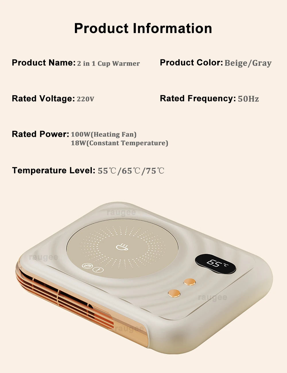 Mug Warmer Electric Cup Warmer Fastest Heating Cup heater with Temperature Display for Coffee Milk Tea Fan Warmer In Winter