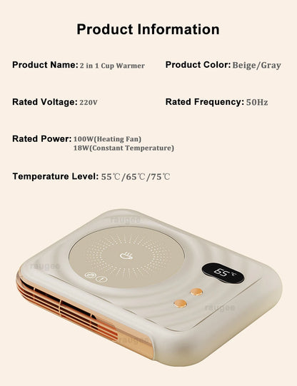 Mug Warmer Electric Cup Warmer Fastest Heating Cup heater with Temperature Display for Coffee Milk Tea Fan Warmer In Winter