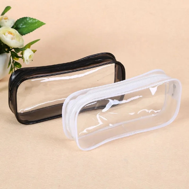 Transparent Pencil Case Zipper Simple style Pen Pouch Large Capacity Pen Bag for Students School&Office Stationary Supplies